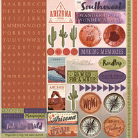 Reminisce - Desert Landscape Collection - 12 x 12 Cardstock Stickers - Alpha Combo