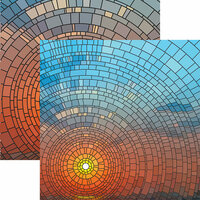 Ella and Viv Paper Company - Stained Glass Collection - 12 x 12 Double Sided Paper - Sunset