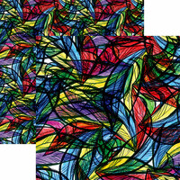 Ella and Viv Paper Company - Stained Glass Collection - 12 x 12 Double Sided Paper - Feathers