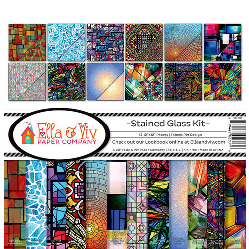 Ella & Viv by Reminisce (elllx) Stained Glass Scrapbook Collection Kit Multicolor