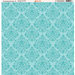 Ella and Viv Paper Company - Turquoise Damask Collection - 12 x 12 Paper - Twelve