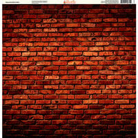 Ella and Viv Paper Company - Brick Backgrounds Collection - 12 x 12 Paper - Deep Red Brick Wall