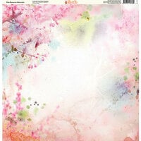 Ella and Viv Paper Company - Watercolor Dreams Collection - 12 x 12 Paper - Pink Blossoms Watercolor