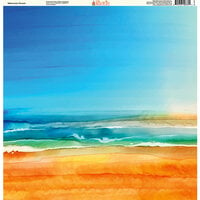 Ella and Viv Paper Company - Watercolor Beach Collection - 12 x 12 Paper - Watercolor Sunset