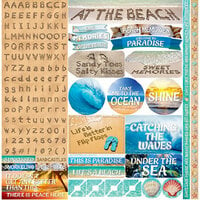 Ella and Viv Paper Company - Just Beachy Collection - 12 x 12 Cardstock Stickers - Alpha Combo