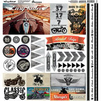 Reminisce - Easy Rider Collection - 12 x 12 Cardstock Stickers - Elements