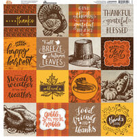 Reminisce - Fall into Fall Collection - 12 x 12 Cardstock Stickers - Square