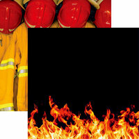Reminisce - Firefighter Collection - 12 x 12 Double Sided Paper - Flames