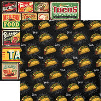 Reminisce - Food Truck Fest Collection - 12 x 12 Double Sided Paper - Tacos