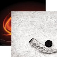 Reminisce - Game Day Hockey Collection - 12 x 12 Double Sided Paper - Puck and Stick