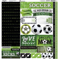 Reminisce - Game Day Soccer Collection - 12 x 12 Cardstock Stickers - Alpha Combo