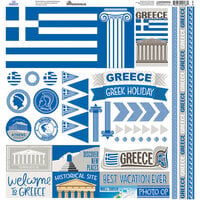 Reminisce - Greece Collection - 12 x 12 Cardstock Stickers - Elements