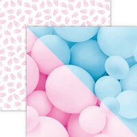 Reminisce - Gender Reveal Collection - 12 x 12 Double Sided Paper - Pastel Balloons