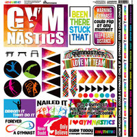 Reminisce - Gymnastics Collection - 12 x 12 Cardstock Stickers - Elements