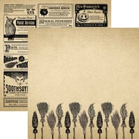 Reminisce - Hocus Pocus Collection - 12 x 12 Double Sided Paper - Broomstick