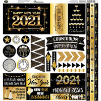 Reminisce - Happy New Year Collection - 12 x 12 Cardstock Stickers - Elements