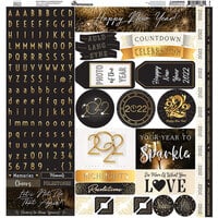 Reminisce - Happy New Year 2022 Collection - 12 x 12 Cardstock Stickers - Alpha Combo