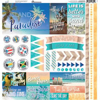 Reminisce - Island Paradise Collection - 12 x 12 Cardstock Stickers - Elements