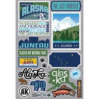 Reminisce - Jetsetters Collection - 3 Dimensional Die Cut Stickers - Alaska