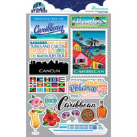 Reminisce - Jetsetters Collection - 3 Dimensional Die Cut Stickers - Caribbean