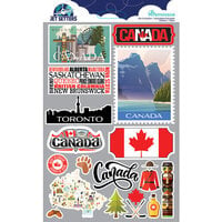 Reminisce - Jetsetters Collection - 3 Dimensional Die Cut Stickers - Canada