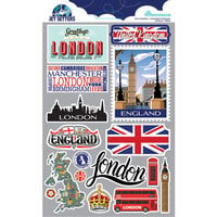 Reminisce - Jetsetters Collection - 3 Dimensional Die Cut Stickers - England