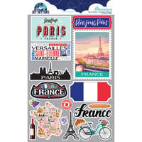 Reminisce - Jetsetters Collection - 3 Dimensional Die Cut Stickers - France