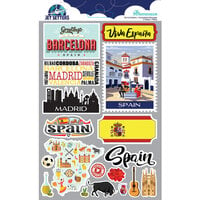 Reminisce - Jetsetters Collection - 3 Dimensional Die Cut Stickers - Spain