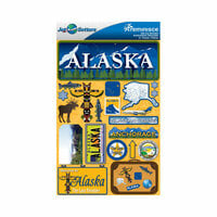 Reminisce - Jetsetters Collection - 3 Dimensional Die Cut Stickers - Alaska