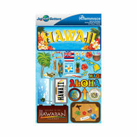 Reminisce - Jetsetters Collection - 3 Dimensional Die Cut Stickers - Hawaii