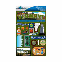 Reminisce - Jetsetters Collection - 3 Dimensional Die Cut Stickers - Vermont