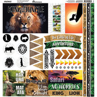 Reminisce - King of the Jungle Collection - 12 x 12 Cardstock Stickers - Elements