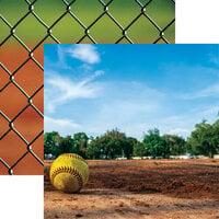 Reminisce - Let's Play Softball Collection - 12 x 12 Double Sided Paper - Play Ball