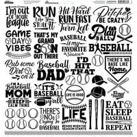 Reminisce - Let's Play Baseball Collection - 12 x 12 Cardstock Stickers