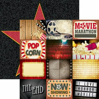 Reminisce - Movie Night Collection - 12 x 12 Double Sided Paper - Movie Night