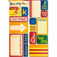 Reminisce - Making the Grade Collection - Die Cut Cardstock Stickers - Kindergarten Quote