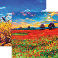 Reminisce - Nature's Reflections Collection - 12 x 12 Double Sided Paper - Fields Of Red