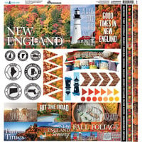 Reminisce - 12 x 12 Cardstock Stickers - New England