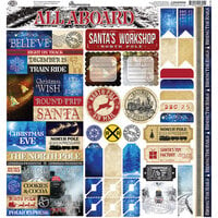 Reminisce - North Pole Express Collection - 12 x 12 Cardstock Stickers - Elements