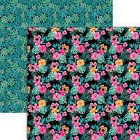 Reminisce - Officially Summer Collection - 12 x 12 Double Sided Paper - Tropical Blooms