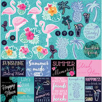 Reminisce - Officially Summer Collection - 12 x 12 Cardstock Stickers - Elements