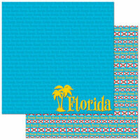 Reminisce - Passports Collection - 12 x 12 Double Sided Paper - Florida