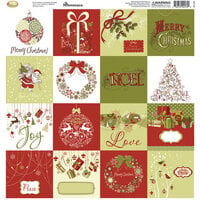 Reminisce - Retro Christmas Collection - 12 x 12 Cardstock Stickers - Squares