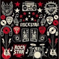Reminisce - Rockstar Collection - 12 x 12 Cardstock Sticker Sheet
