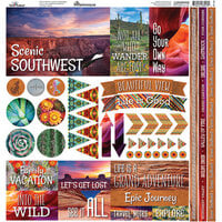 Reminisce - Scenic Southwest Collection - 12 x 12 Cardstock Stickers - Elements