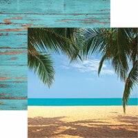 Reminisce - The Shipwreck Club Collection - 12 x 12 Double Sided Paper - Caribbean Beach