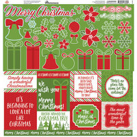 Reminisce - Simply Christmas Collection - 12 x 12 Cardstock Stickers - Custom