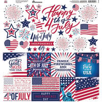 Reminisce - Star Spangled Banner Collection - 12 x 12 Cardstock Stickers