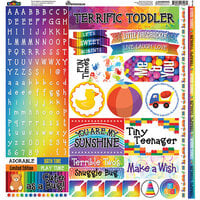 Reminisce - Terrific Toddler Collection - 12 x 12 Cardstock Stickers - Alpha Combo