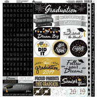 Reminisce - The Graduate Collection - 12 x 12 Cardstock Stickers - Alpha Combo